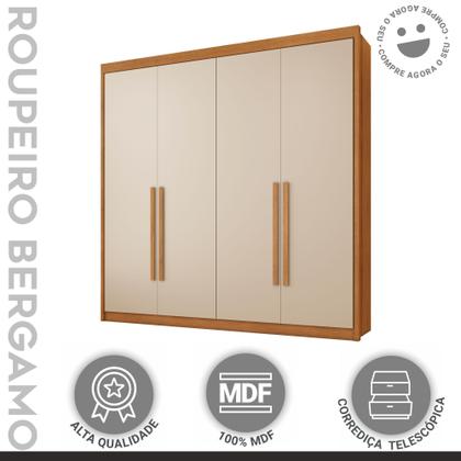 Imagem de Conjunto Cama Solteiro 5 Gavetas Júlia e Guarda-roupa Casal 4 Portas 4 Gavetas Bergamo