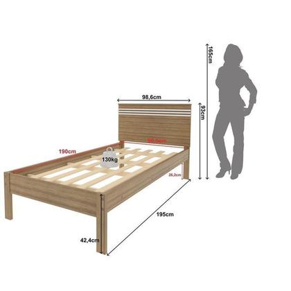 Imagem de Conjunto Cama Solteiro com 1 Mesa de Cabeceira