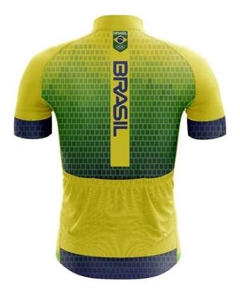 Imagem de Conjunto Camisa Ciclismo Brasil Pai E Filho Esportiva Uv Mtb