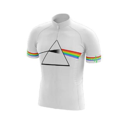 Imagem de Conjunto Camisa Ciclismo Pink Floyd Branco Pai E Filho Esportiva Bike Uv Mtb