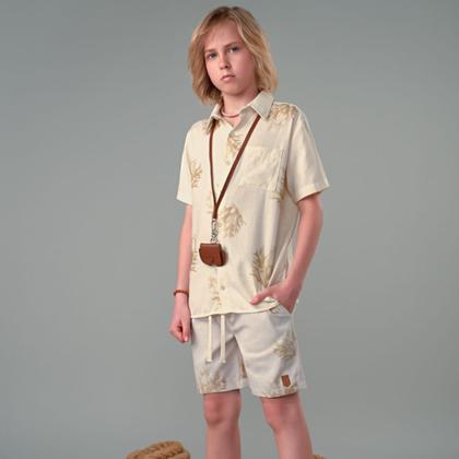 Imagem de Conjunto Camisa em Viscose e Bermuda Linho - Lamon