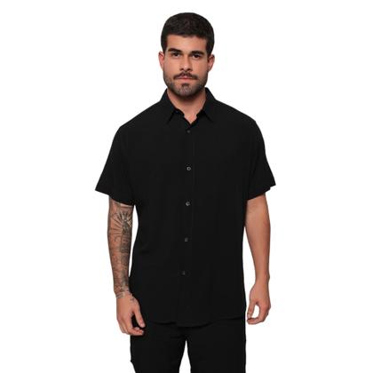 Imagem de Conjunto Camisa Lisa Short Masculino Tecido Viscose - Envo Imediato