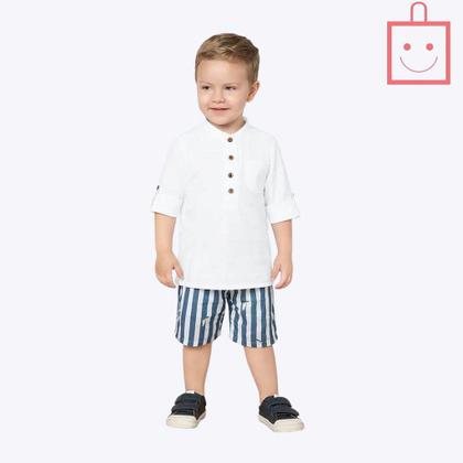 Imagem de Conjunto Camisa Manga Curta e Bermuda Listrada Infantil Menino Milon 2000590