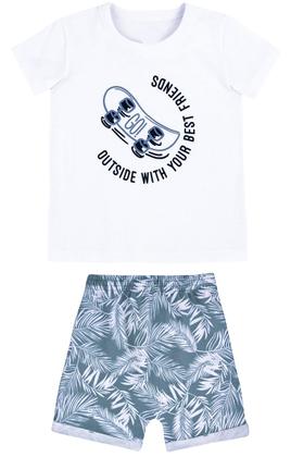 Imagem de Conjunto camiseta C/ Bermuda Estampada Moletom Nº 1 Ao 3