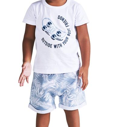 Imagem de Conjunto camiseta C/ Bermuda Estampada Moletom Nº 1 Ao 3