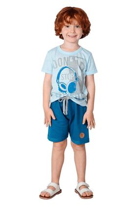 Imagem de Conjunto Camiseta e Bermuda Azul - Cacau Kids