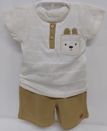 Imagem de Conjunto Camiseta Linho Bermuda Bebê Menino LessaKids B9067