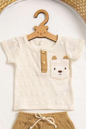 Imagem de Conjunto Camiseta Linho Bermuda Bebê Menino LessaKids B9067