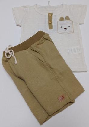 Imagem de Conjunto Camiseta Linho Bermuda Bebê Menino LessaKids B9067