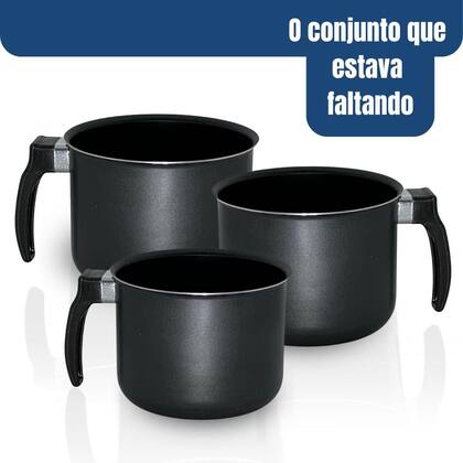 Imagem de Conjunto canecão leiteira fervedor antiaderente 3 peças alumínios portela