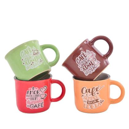 Imagem de Conjunto Canecas Tiny Coffe CE 60ML 4 Peças