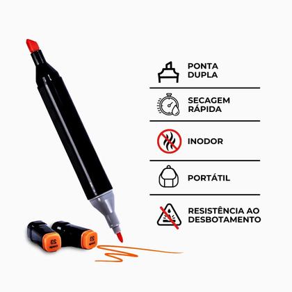 Imagem de Conjunto Canetas Marcador Bobbie Goods Ponta Dupla 100 Cores