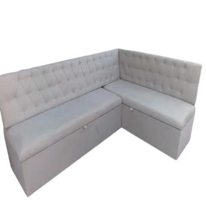 Imagem de Conjunto Canto Alemão Baú 4pçs Encosto em Captone Suede 1,20x1,50mt