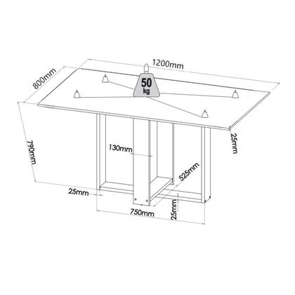 Imagem de Conjunto Canto Alemão Baú América com Mesa de Jantar Retangular 1,20x80 e 2 Cadeiras Dalas