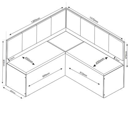 Imagem de Conjunto Canto Alemão Baú Bariloche Mesa Quadrada 90cm X 90cm sem Vidro e 2 Cadeiras Venus em Mdp/md
