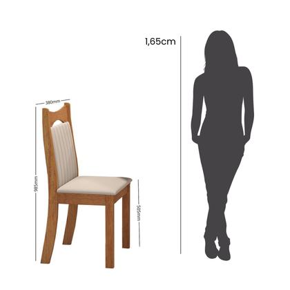 Imagem de Conjunto Canto Alemão com Baú Bariloche Mesa Quadrada 90x90 sem Vidro e 2 Cadeiras Dallas em Mdp/mdf