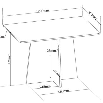 Imagem de Conjunto Canto Alemão com Baú Mesa 120x77,5cm Tampo sem Vidro com 2 Cadeiras Milão