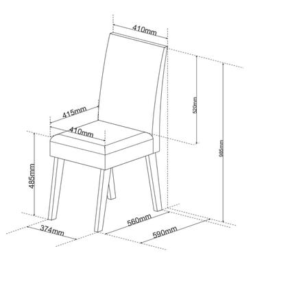 Imagem de Conjunto Canto Alemão com Baú Mesa 120x77,5cm Tampo sem Vidro com 2 Cadeiras Milão