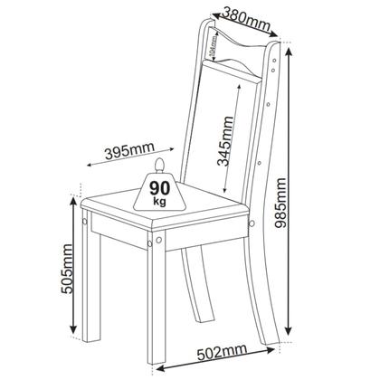 Imagem de Conjunto Canto Alemão com Baú Trento Mesa Quadrada com Vidro 90x90 e 2 Cadeira Dallas em Mdp/mdf