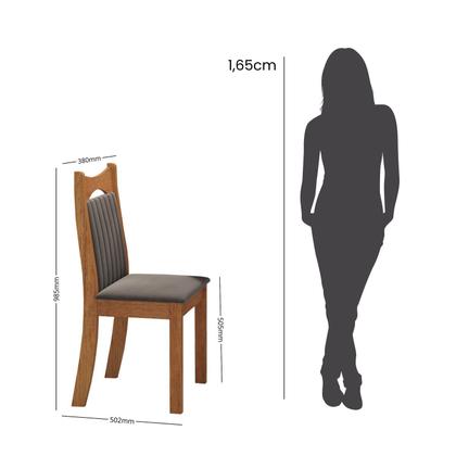 Imagem de Conjunto Canto Alemão com Baú Trento Mesa Quadrada com Vidro 90x90 e 2 Cadeira Dallas em Mdp/mdf