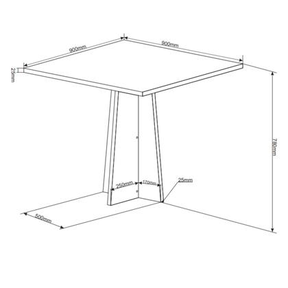 Imagem de Conjunto Canto Alemão com Baú Trento Mesa Quadrada com Vidro 90x90 e 2 Cadeira Venus em Mdp/mdf Mel/Marfim/Off White