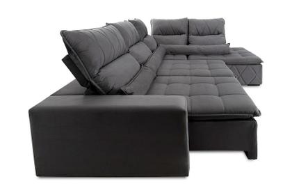 Imagem de Conjunto Canto Amsterdam Cinza c/ Molas Retrátil/Reclinável - King House