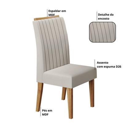 Imagem de Conjunto Canto Baú com Mesa de Jantar Retangular 120x80cm de Vidro e 2 Cadeiras