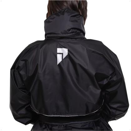 Imagem de Conjunto Capa de Chuva Feminino Com Capuz Tamanho P Preto Impermeável Motoqueiro Nylon 0,20mm Pioneira - 1101-F-PRE-P