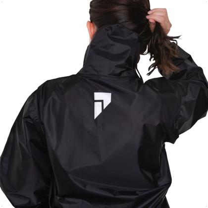 Imagem de Conjunto Capa de Chuva Feminino Tamanho P Preto Impermeável Motoqueiro Nylon 0,20mm Pioneira - 1801-F-PRE-P