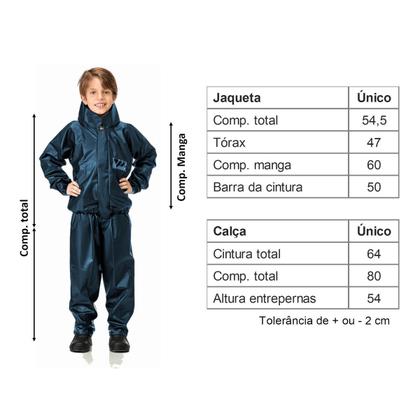 Imagem de Conjunto Capa de Chuva Moto PVC Infantil com Gola Pantaneiro
