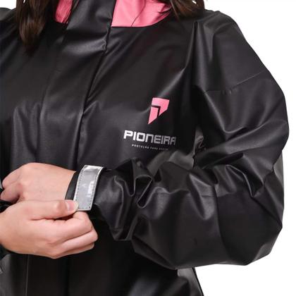 Imagem de Conjunto Capa de Chuva Pvc Bravo c/ Capuz Fem/Mas Preto Pioneira 2250