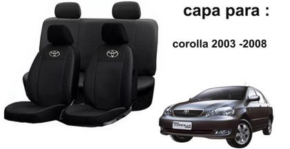 Imagem de Conjunto Capas de Couro Toyota Corolla 2003 + Capa de Volante + Chaveiro Toyota