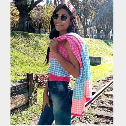 Imagem de Conjunto Cardigan e Cropped Estampado Estilo e Conforto em um só Look