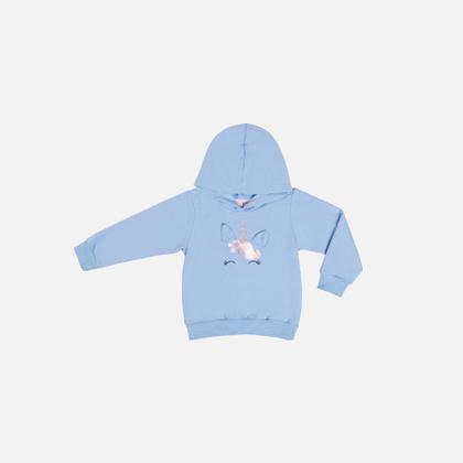 Imagem de Conjunto Casaco Unicórnio Moletom Com Capuz E Calça Legging Molecotton Infantil Menina Have Fun 29406 Azul Claro
