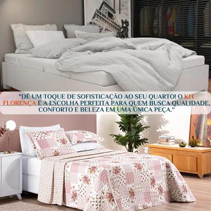 Imagem de Conjunto Casal King Size Florença 200 Fios Bordado Super