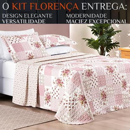 Imagem de Conjunto Casal King Size Florença 200 Fios Bordado Super