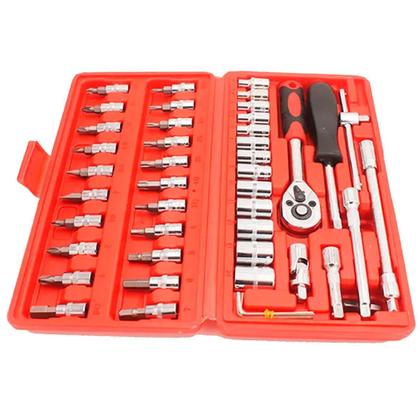 Imagem de Conjunto Chave Catraca 46 Peças Profissional e Completo - Luatek