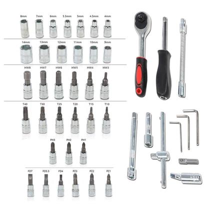 Imagem de Conjunto Chave Catraca 46 Peças Profissional e Completo - Luatek