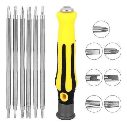 Imagem de Conjunto Chave De Fenda 6 Bits Duplos Manutençao E Reparos