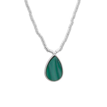 Imagem de Conjunto Choker + Brinco Gota Verde Banhada a Prata 925 Canutilho Curto