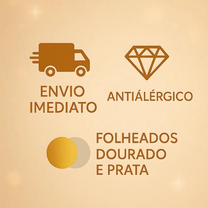 Imagem de Conjunto Choker e brincos concha aro Ajustável