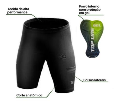 Imagem de Conjunto Ciclismo Camisa C/ Proteção UV e Bermuda C/ Proteção em Gel + Par de Manguitos + Bandana