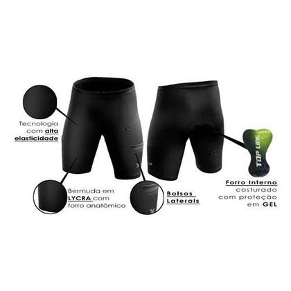 Imagem de Conjunto Ciclismo Camisa Proteção Uv e Bermuda + Capacete Ciclismo + Luva Ciclismo + Óculos Esportivo +  Manguito + Bandana