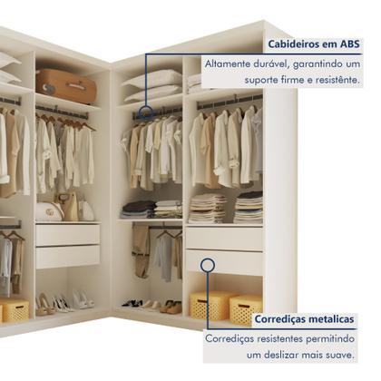 Imagem de Conjunto Closet Casal sem Portas 2 Módulos 6 Gavetas França