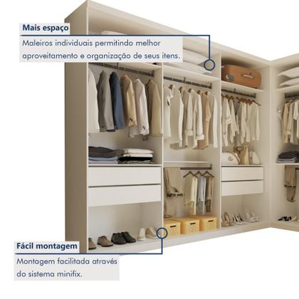 Imagem de Conjunto Closet Casal sem Portas 2 Módulos 6 Gavetas França
