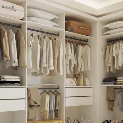 Imagem de Conjunto Closet Casal sem Portas 2 Módulos 6 Gavetas França