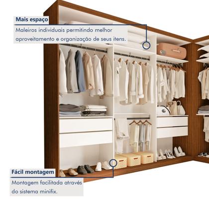 Imagem de Conjunto Closet Casal sem Portas 2 Módulos 6 Gavetas França