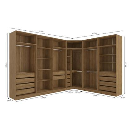 Imagem de Conjunto Closet Kappesberg Adapt Nogueira 5 Peças 342cm x 263cm