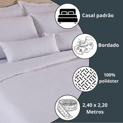 Imagem de Conjunto Cobre Leito Casal 7 Peças Urbany Bordado Premium