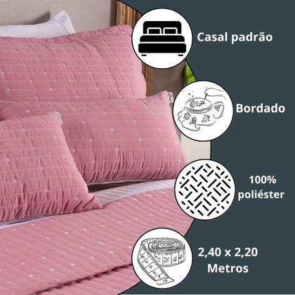 Imagem de Conjunto Cobre Leito Casal 7 Peças Urbany Bordado Premium